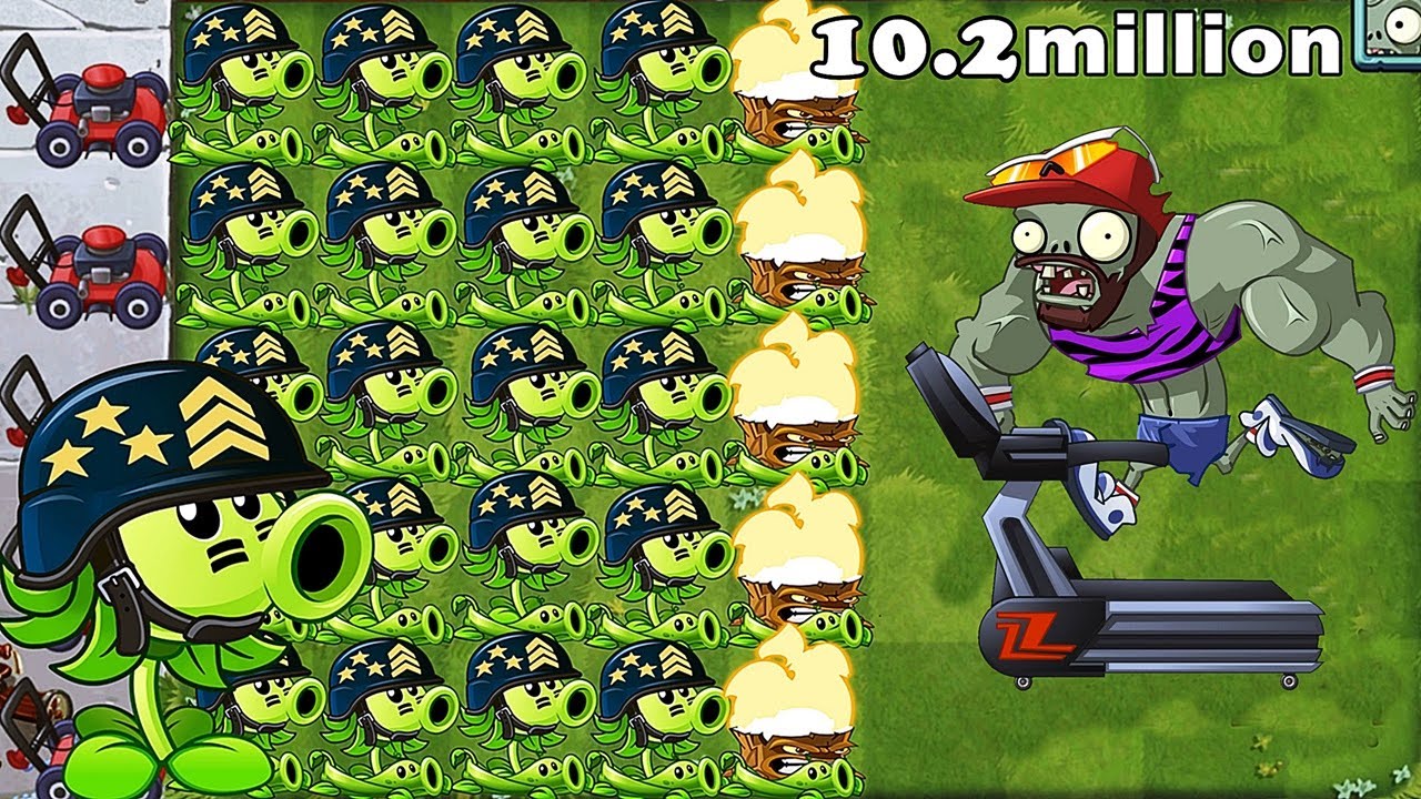 PvZ2 Arena: Week 296, Mega Gatling Pea Vs Cardio Zombie 10.2m