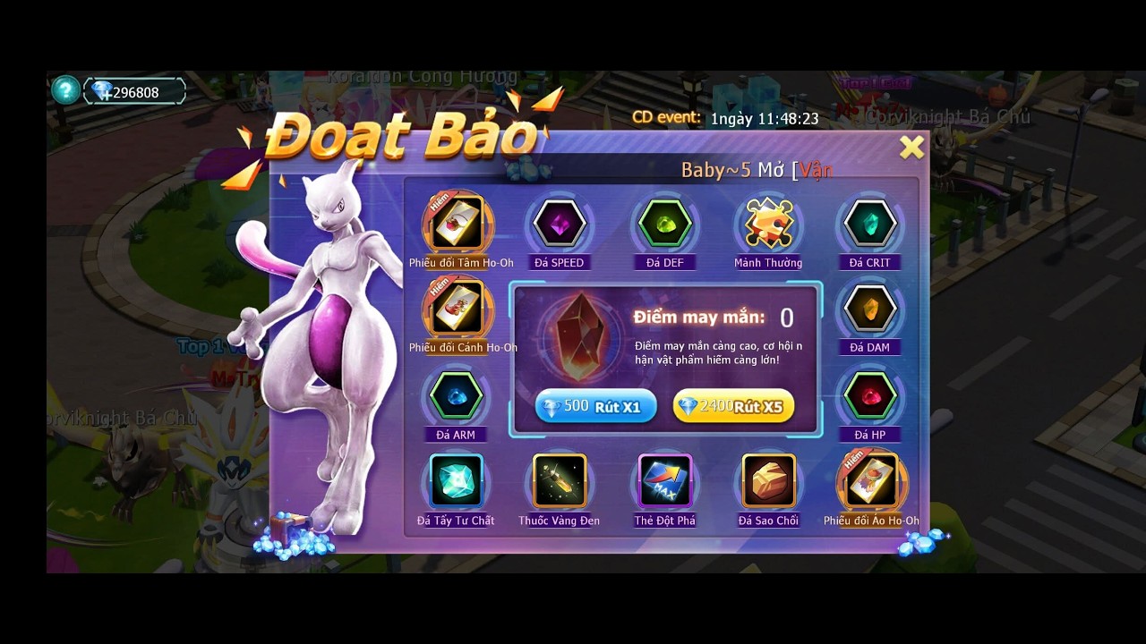 Tiếp tục đoạt bảo lấy thêm 1 set ho oh cho acc 1737 P2