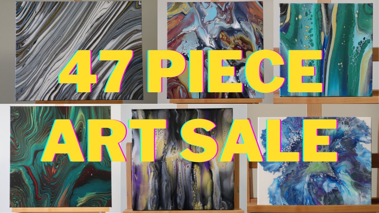 Acrylic Art FACEBOOK Auction Preview Video All 47 Pieces SALE AMAZING BARGAINS - Masse Art Studio