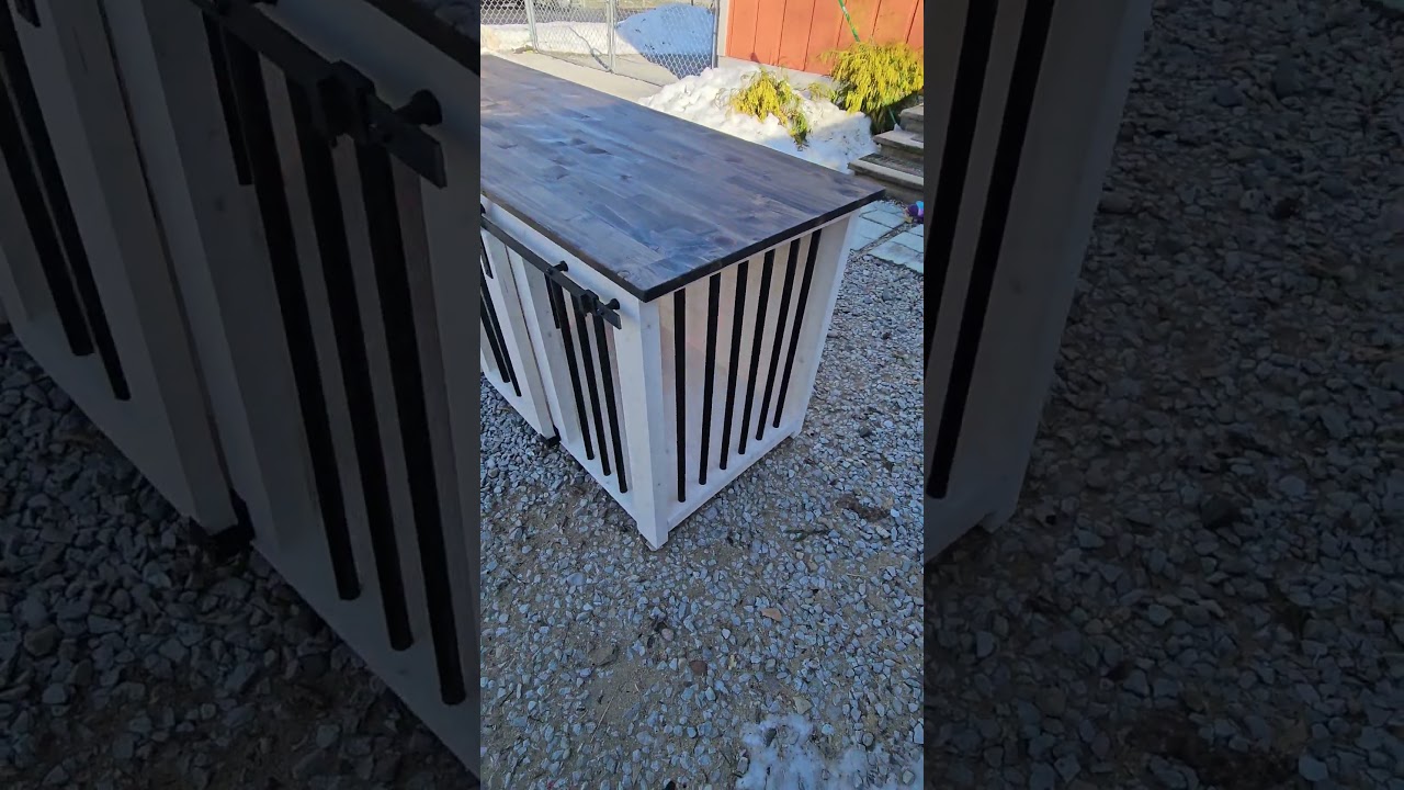 Custom dog crate #reels #woodworking #dog #shorts @MinwaxUSA simply white/dark walmut