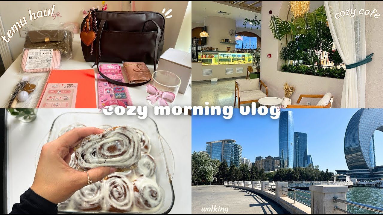 6 AM влог 🎀 Утренняя рутина | покупки Temu, уход за кожей, завтрак, прогулка по ТЦ, уютное кафе