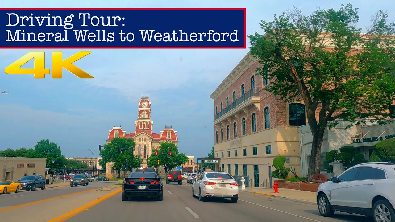 Texas Driving Tour: Mineral Wells to Weatherford (via Hwy 180) 4K