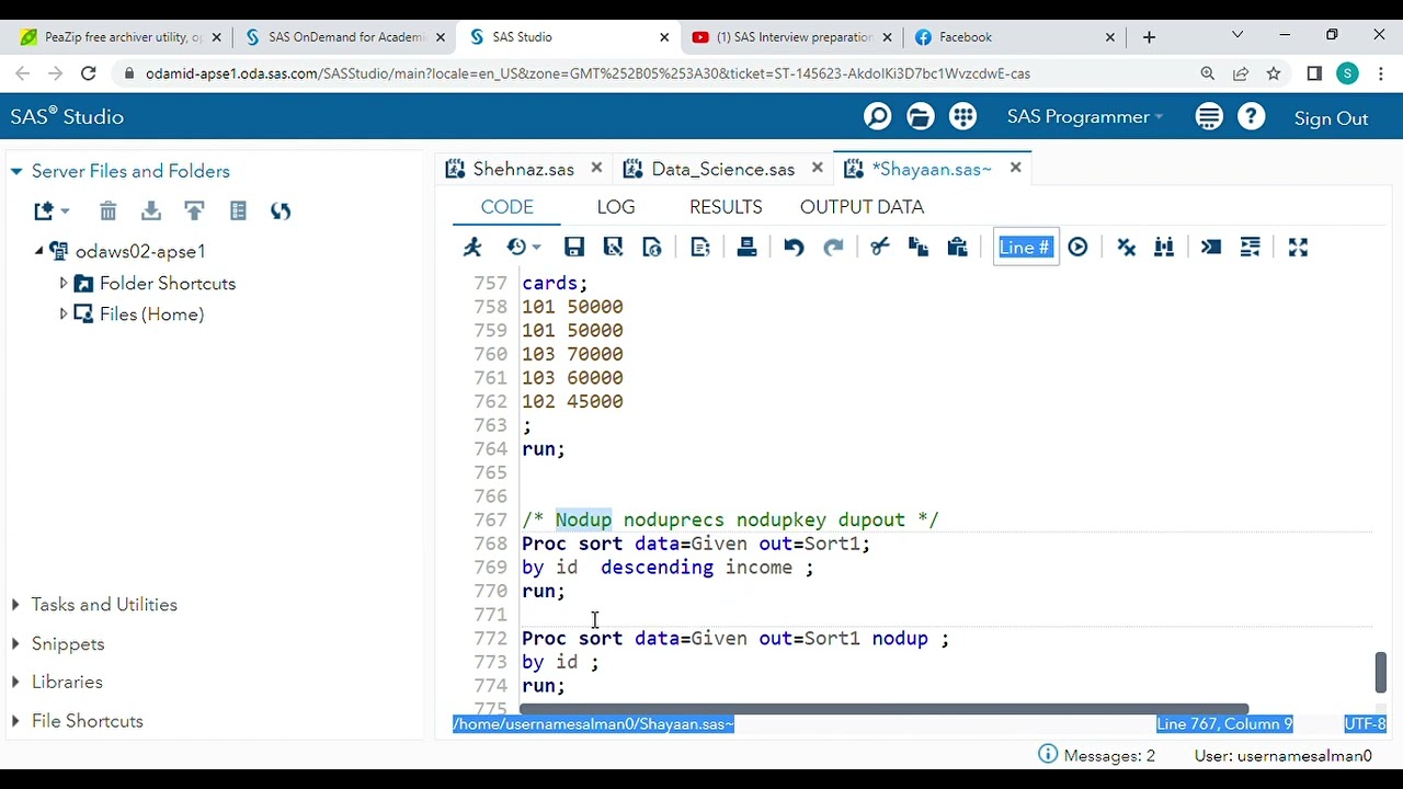 Proc sort Procedure in SAS