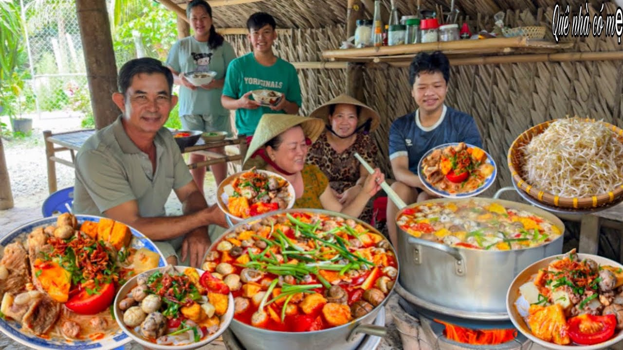 Bún Mọc Sườn Heo Chua Cay | Quán Ăn Sáng Gia Đình Miệt Vườn ||