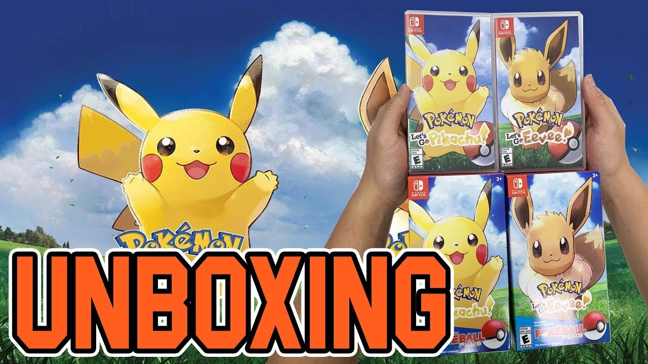 Pokemon Let's Go Pikachu & Let's Eevee with PokeBall Plus (Switch) Unboxing!!