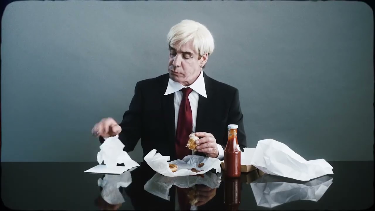 Till lindemann eating a plant-based burger