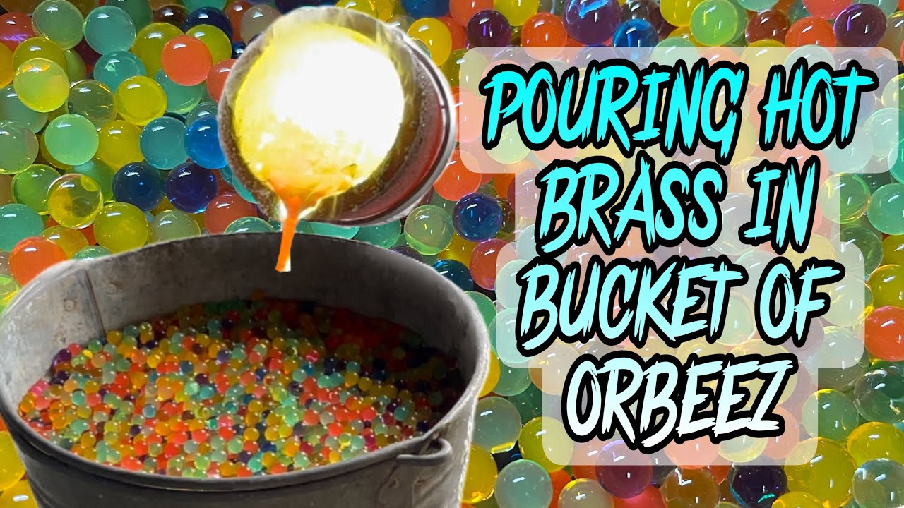 Orbeez - Molten Brass VS. Orbeez - casting brass in orbeez #orbeez #metalcasting #brass #art