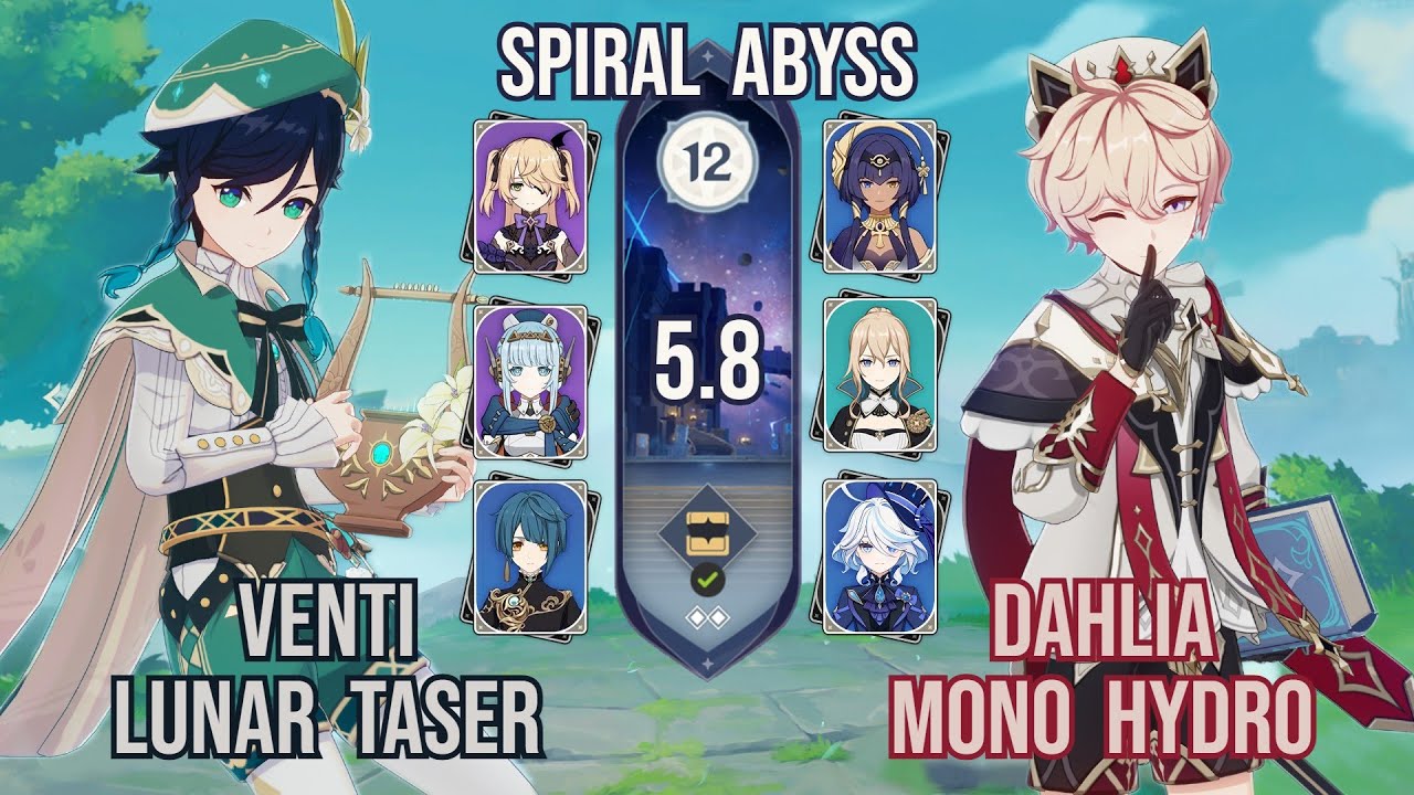 C0 Venti Lunar Taser + C3 Dahlia Mono Hydro | Spiral Abyss 5.8 | Genshin Impact