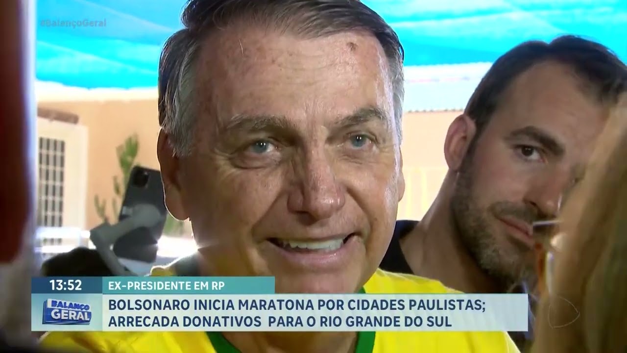 Ex-presidente Jair Bolsonaro visita Ribeirão Preto para arrecadar donativos para o Rio Grande do Sul