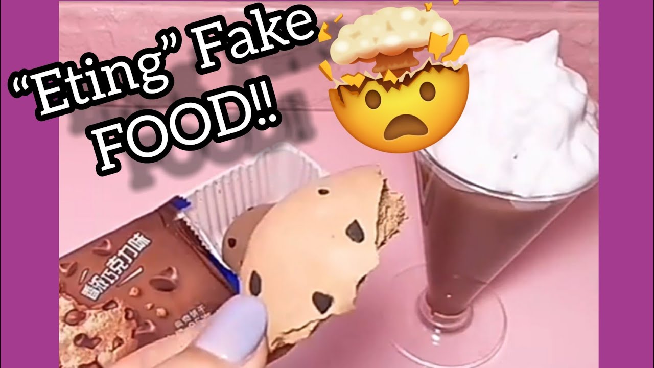 ASMR &ldquo;eating&rdquo; fake slime food!!