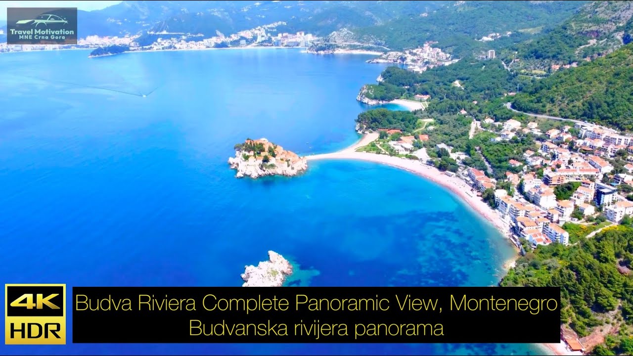 Budva Riviera Complete Panoramic View, Montenegro Crna Gora May 2023 - Budvanska rivijera panorama