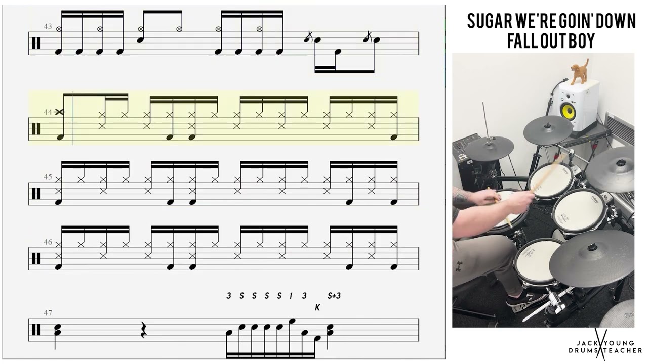 How to Play 🥁   Sugar Were Goin Down   Fall Out Boy