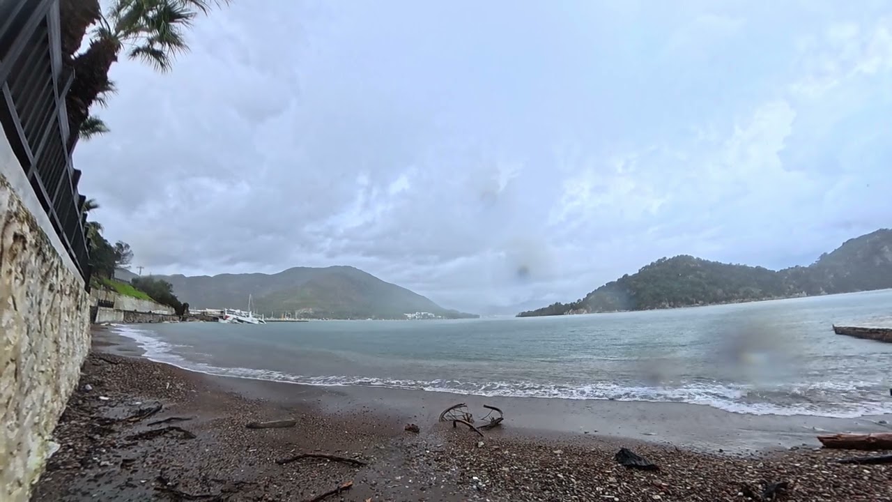 Rare Rainbow Miracle Over sea 🌈 Marmaris İçmeler 360° ASMR Ocean Waves for Sleep & Relaxation 30 min