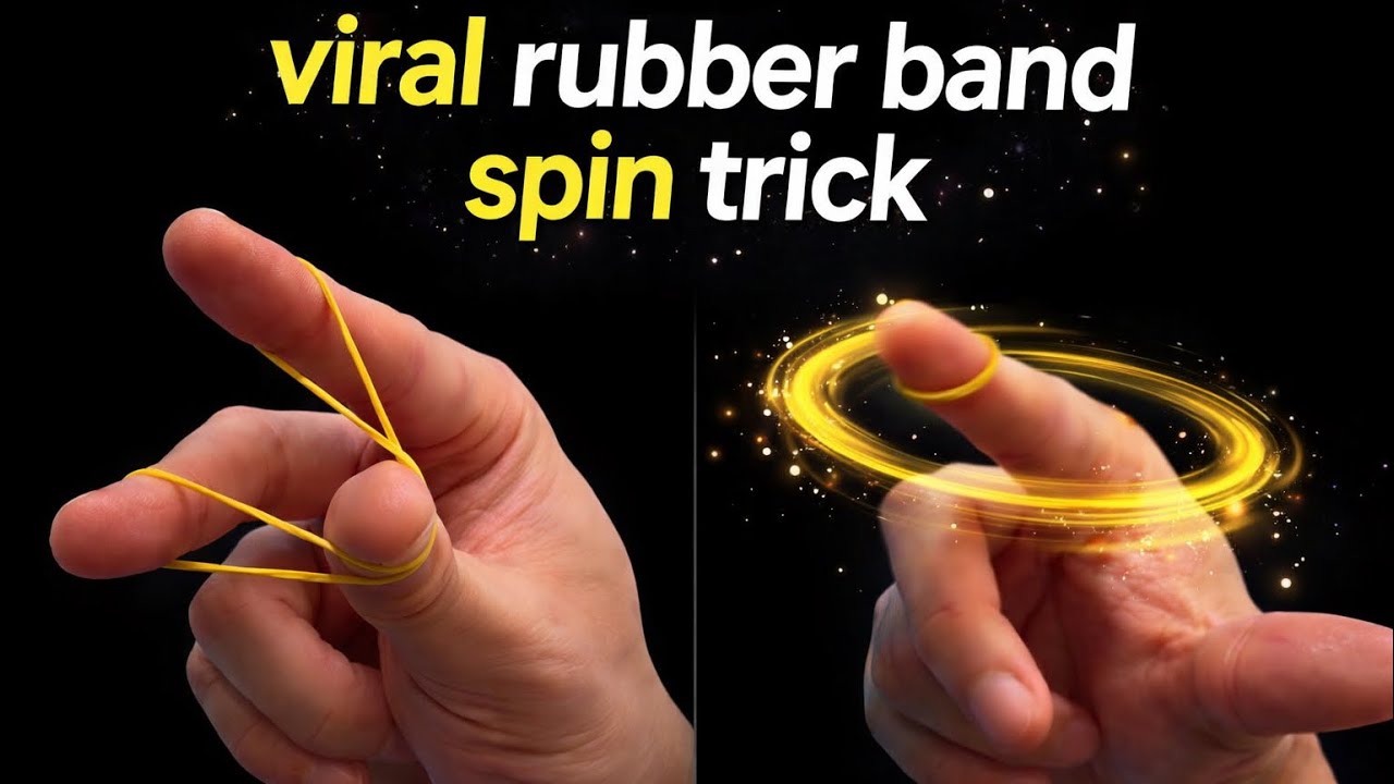 viral rubber band spin trick