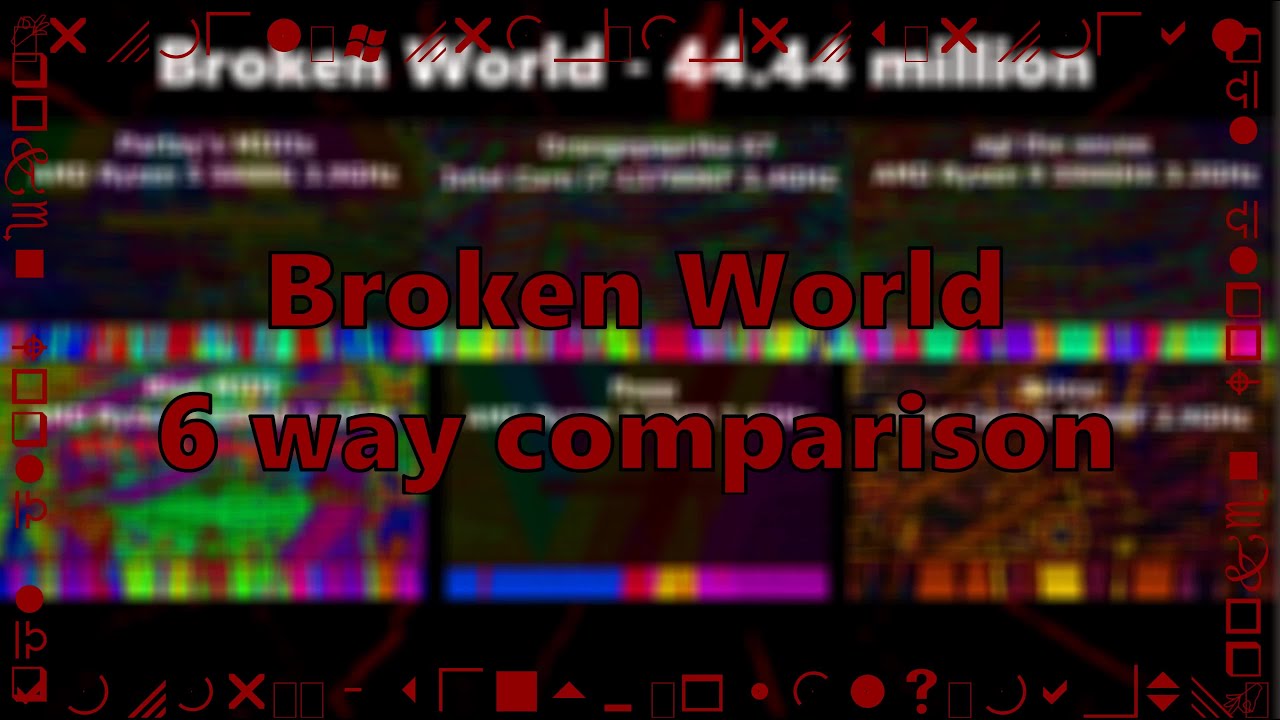 [Black MIDI] Broken World - 44.44 million notes - 6 way comparison