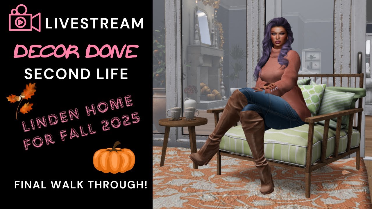 🍁 Second Life | Decor Done! 2025 Fall Linden Stilt Home Final Walkthrough - Livestream 🍁