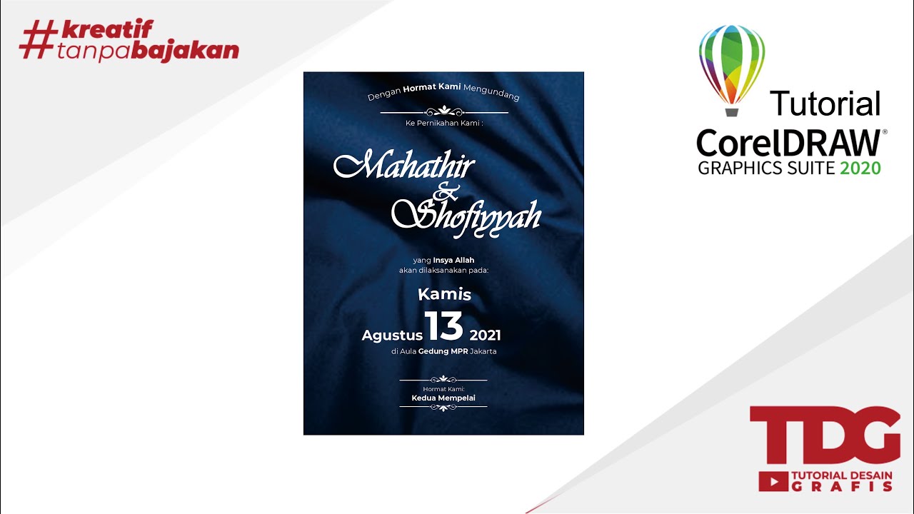 Membuat Undangan Pernikahan Sederhana di Coreldraw 2020 | Download