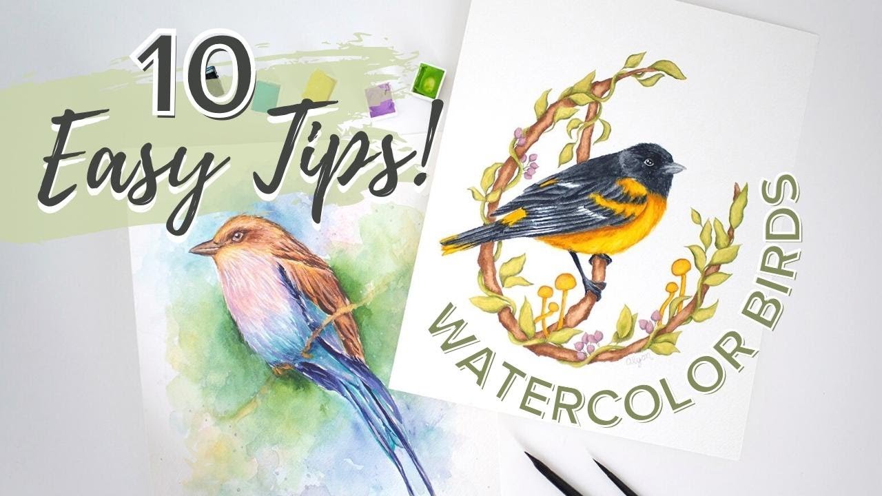 How to paint EASY watercolor birds (10 simple tips for realistic birds!) | Watercolor Bird Tutorial
