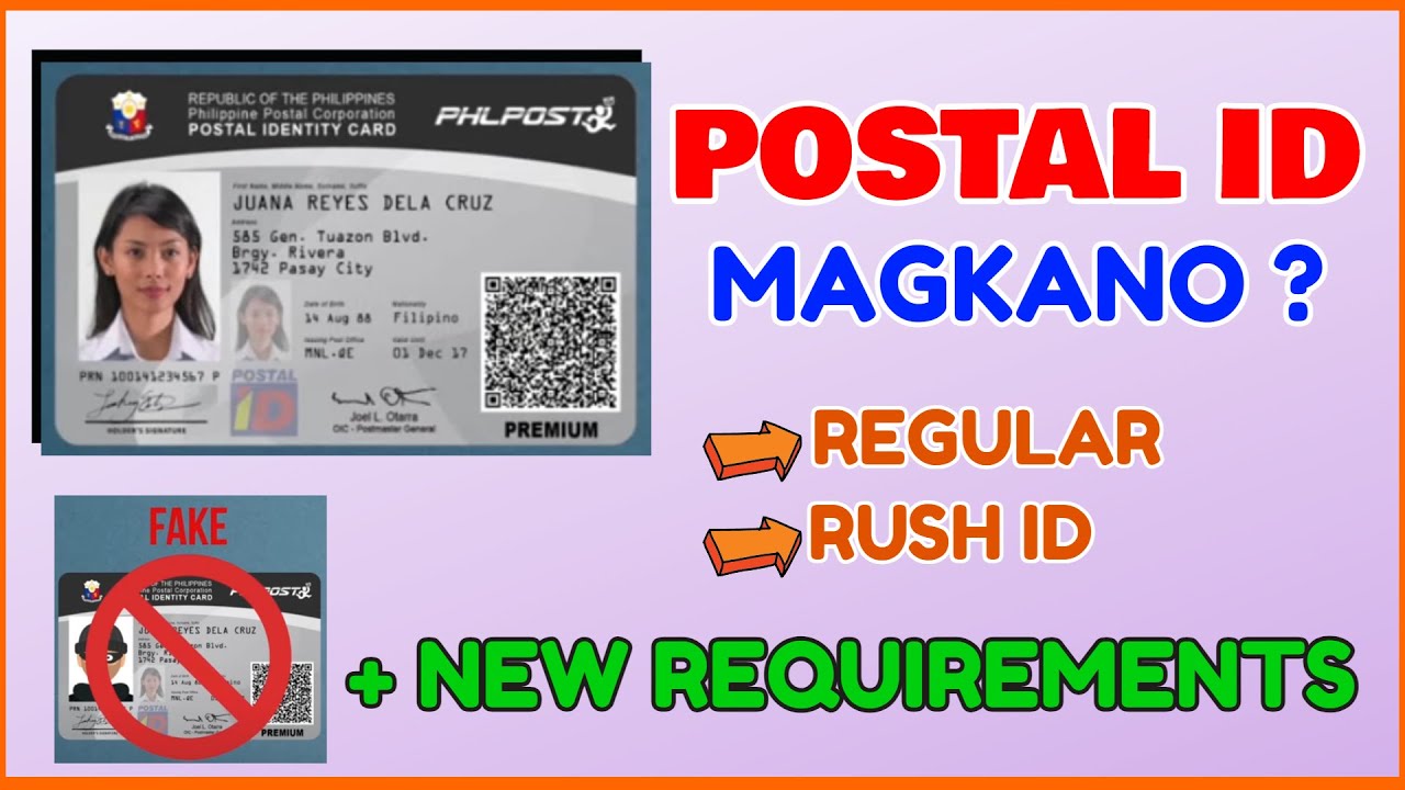 Magkano ang Bagong Postal ID Rush and Regular? Postal ID Requirements No ID Required?