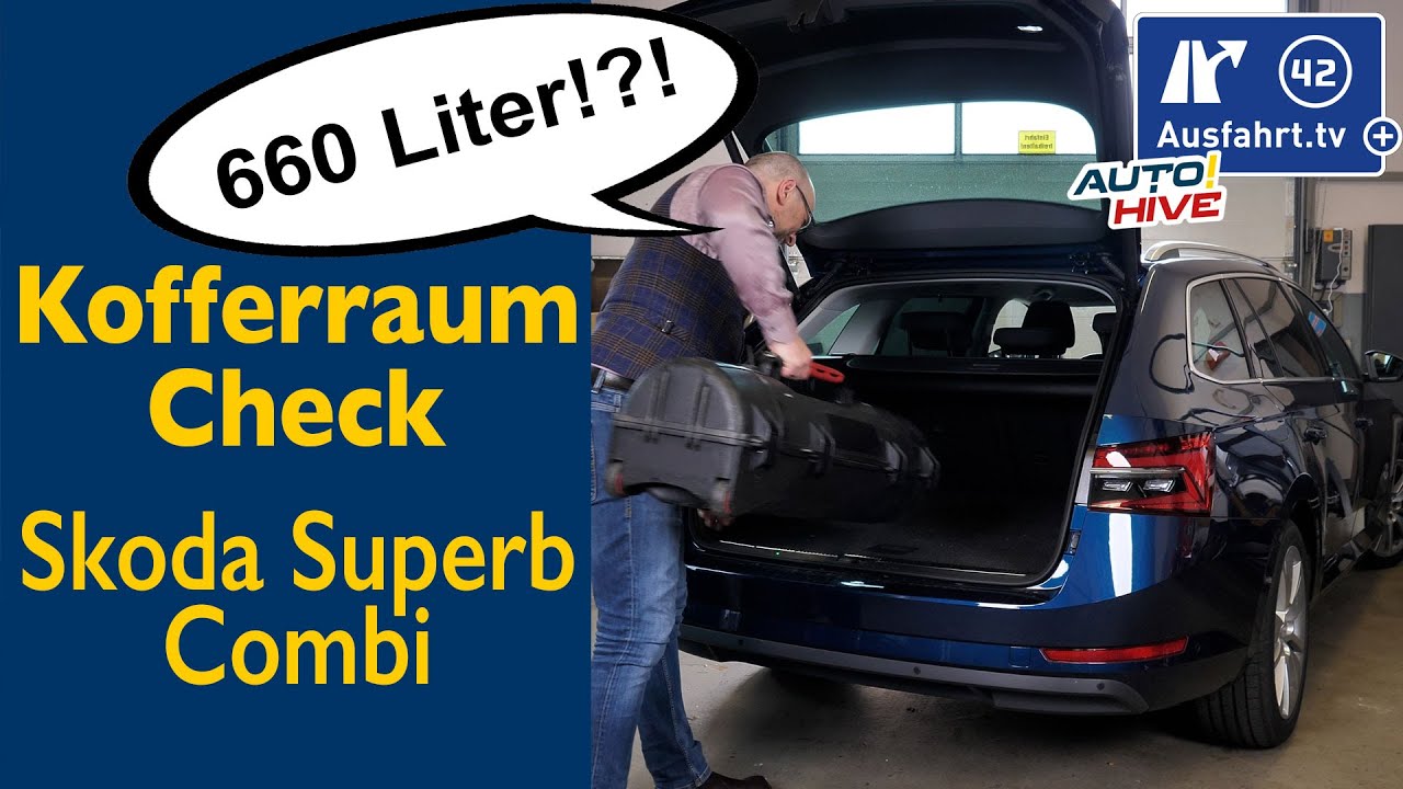 Kofferraum-Check: Skoda Superb Combi - was passt in den Kofferraum? Fahrrad? Leiter? Koffer?