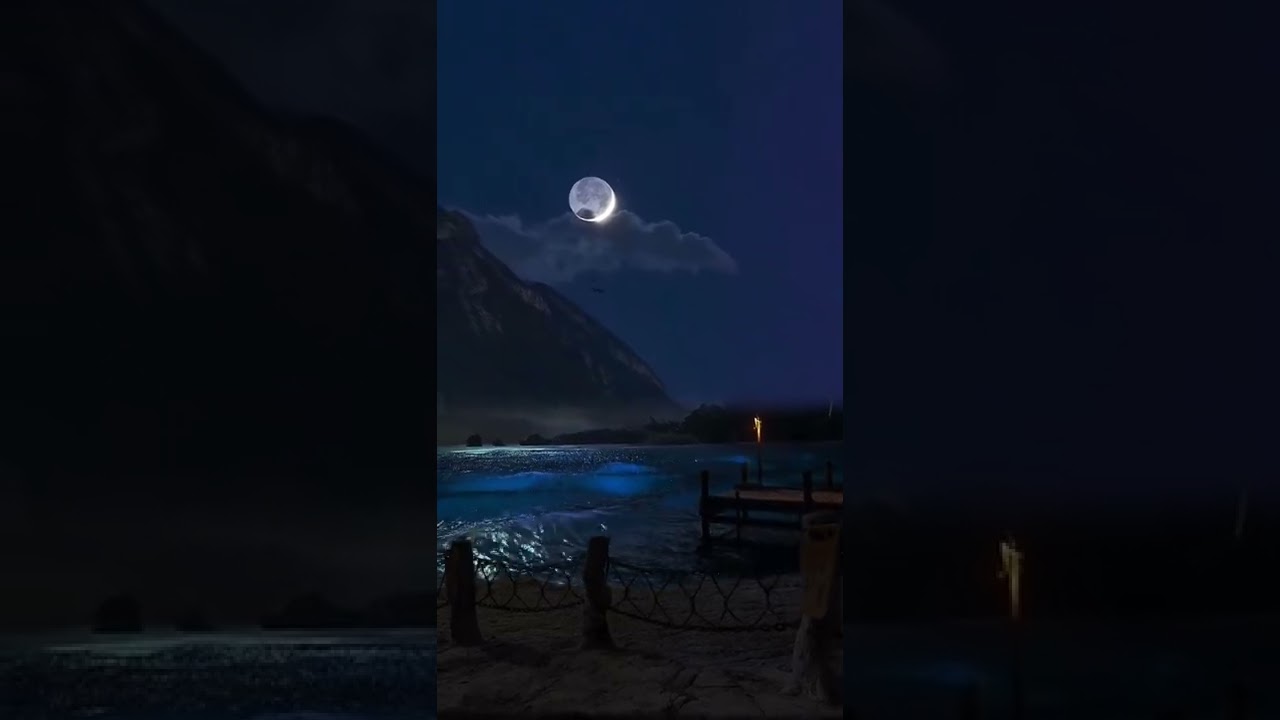 Dream Night : Moon blue sky | Dark night sky | Heavenly