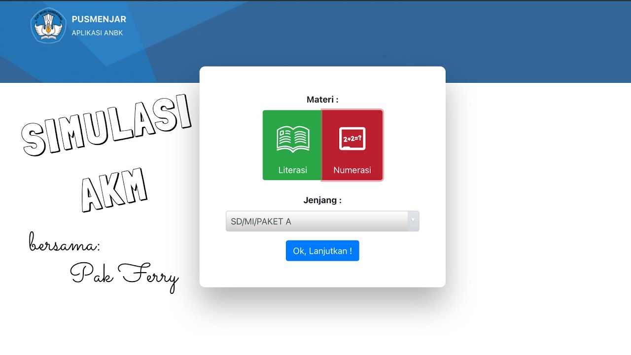 TUTORIAL SIMULASI AKM (ASESMEN KOMPETENSI MINIMUM) untuk SD/MI