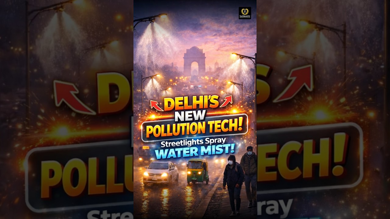 Delhi&rsquo;s New Anti-Pollution Tech: Street Lights That Spray Water! 🌫️💧
