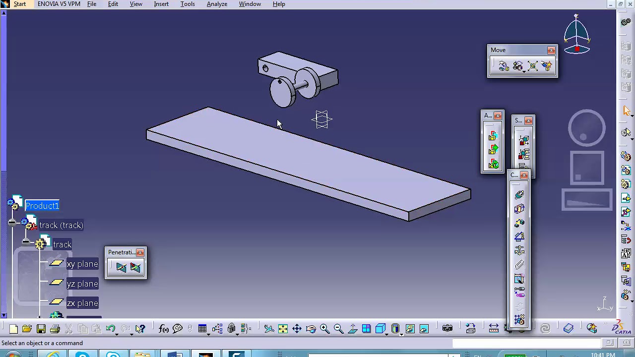 Mechanism Design, Wheel Rolling on Track , Catia v5, Nader G. Zamani