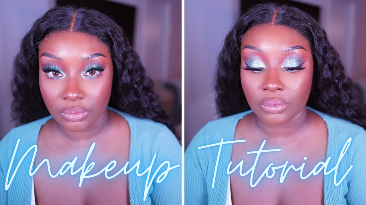 Glowy Skin + Turquoise Eyeshadow Makeup Tutorial!