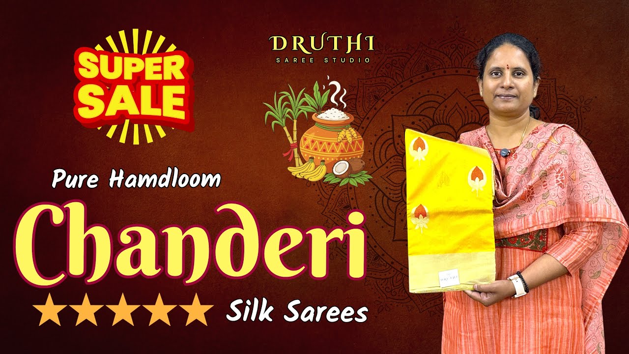 Chanderi Silk Sarees Collection | Authentic Pure Handloom Weaves @ Druthi Sarees Hyderabad