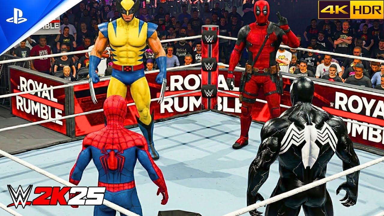 Человек-паук и Веном против Дэдпула и Росомахи | Командный матч - WWE 2K25