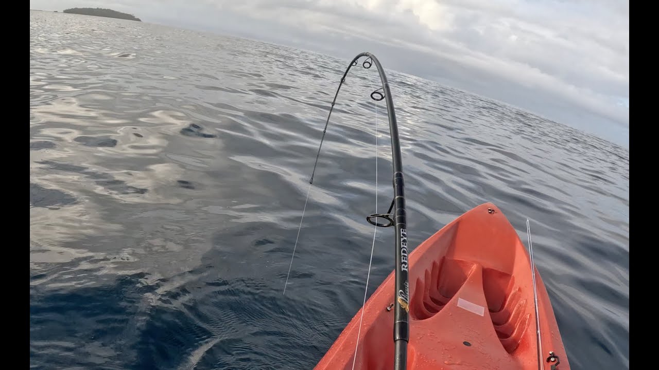 DIY Fiji Fishing (part 2) - Kayak Fishing the Dropoff for Trevally, Grouper, etc