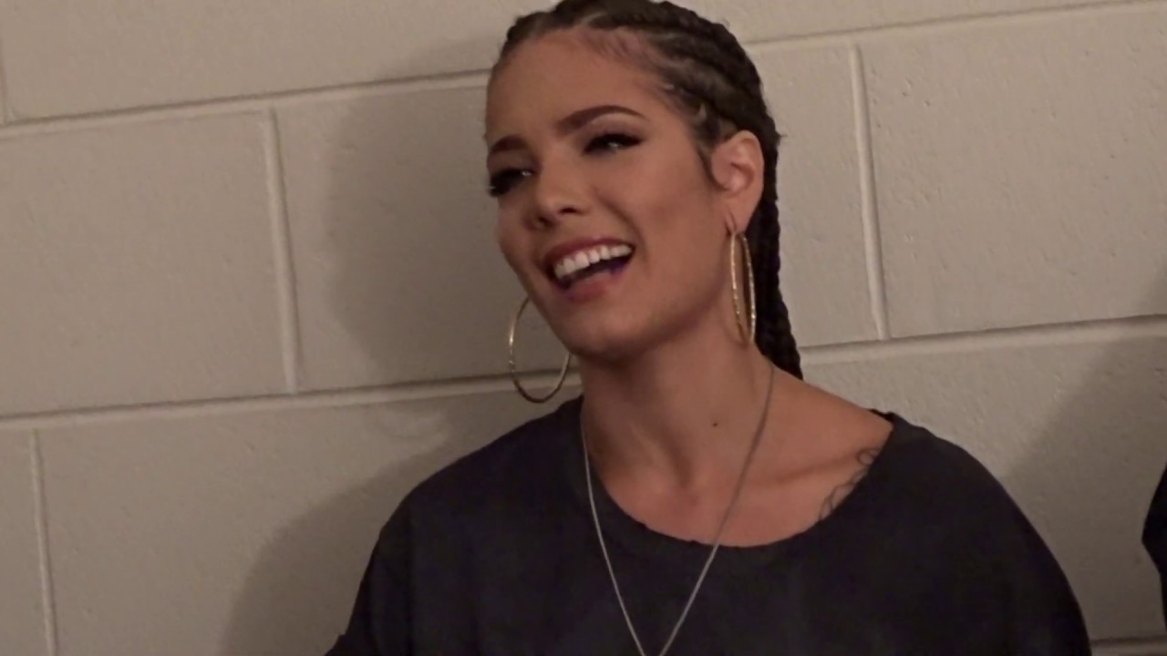 98.7 AMP Radio's Rat & Puff Show interview Halsey backstage at Little Caesars Arena - 11/21/2017
