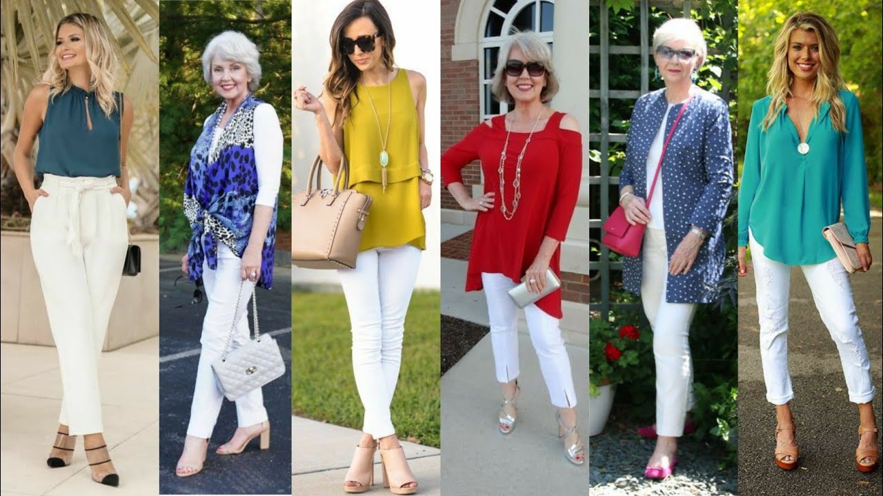 LOOKS CON PANTALONES BLANCO OUTFITS PARA VERTE MAS DELGADAS Y ESTILIZADA MODA 2021