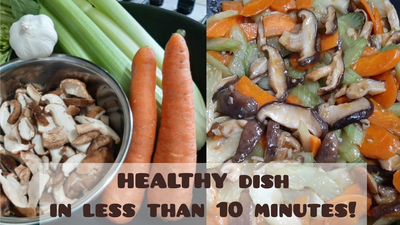 HEALTHY Low-Sodium Shiitake Mushrooms Carrot Celery Recipe in less than 10 mins | Len Inspires Ep68