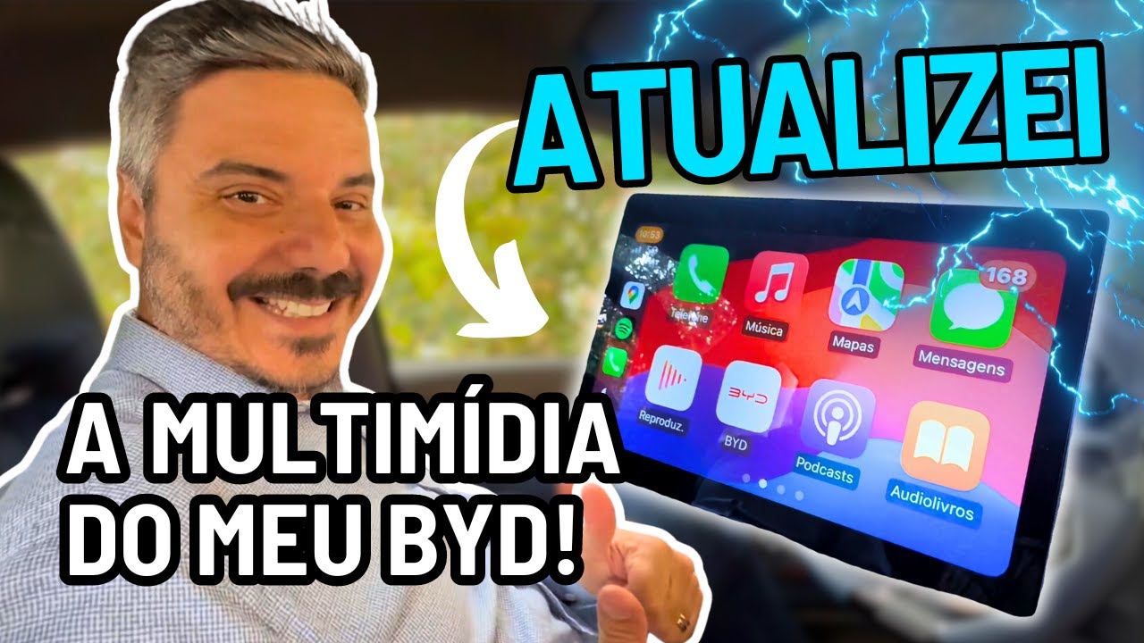 CAR PLAY e karaokê no BYD!!! COMO ATUALIZAR a multimídia do seu Dolphin: Youtube, navegadores e +