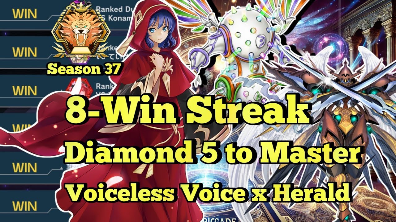 8-Win Streak !! Diamond 5 to Master Rank | Voiceless Voice x Herald of Perfection |  Master Duel