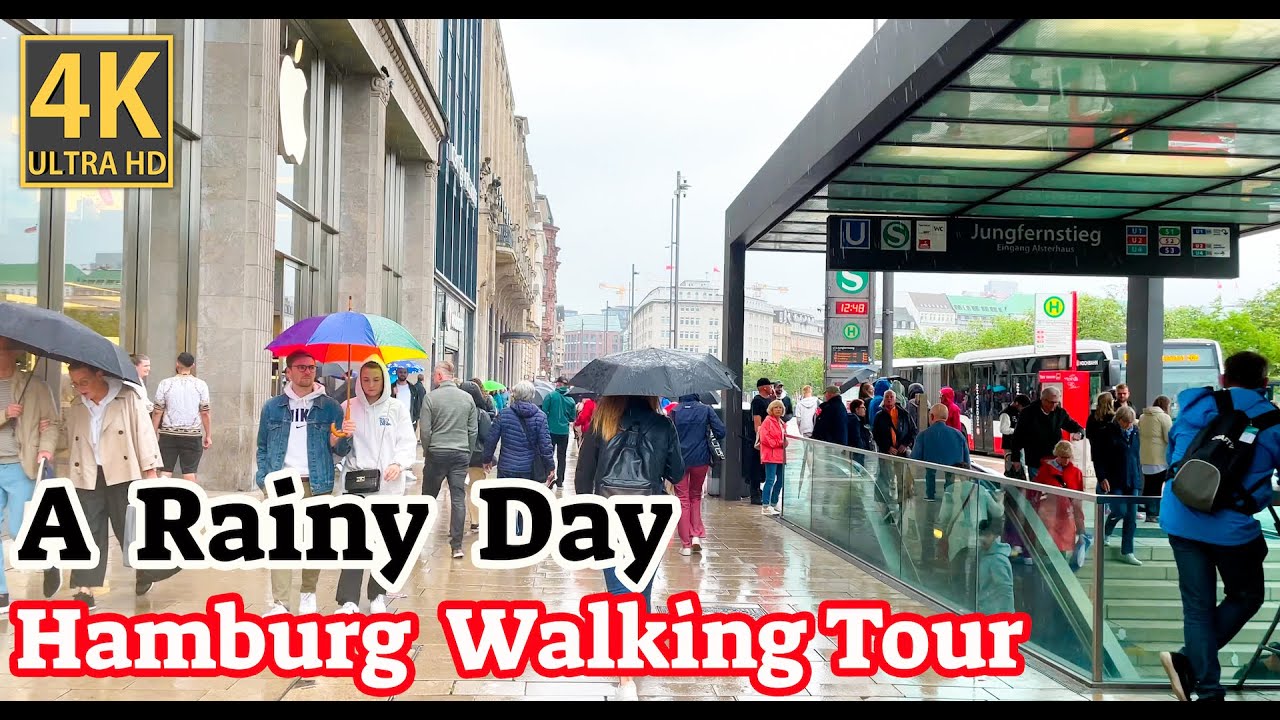Exploring Hamburg on a RAINY Day | 4K 60fps