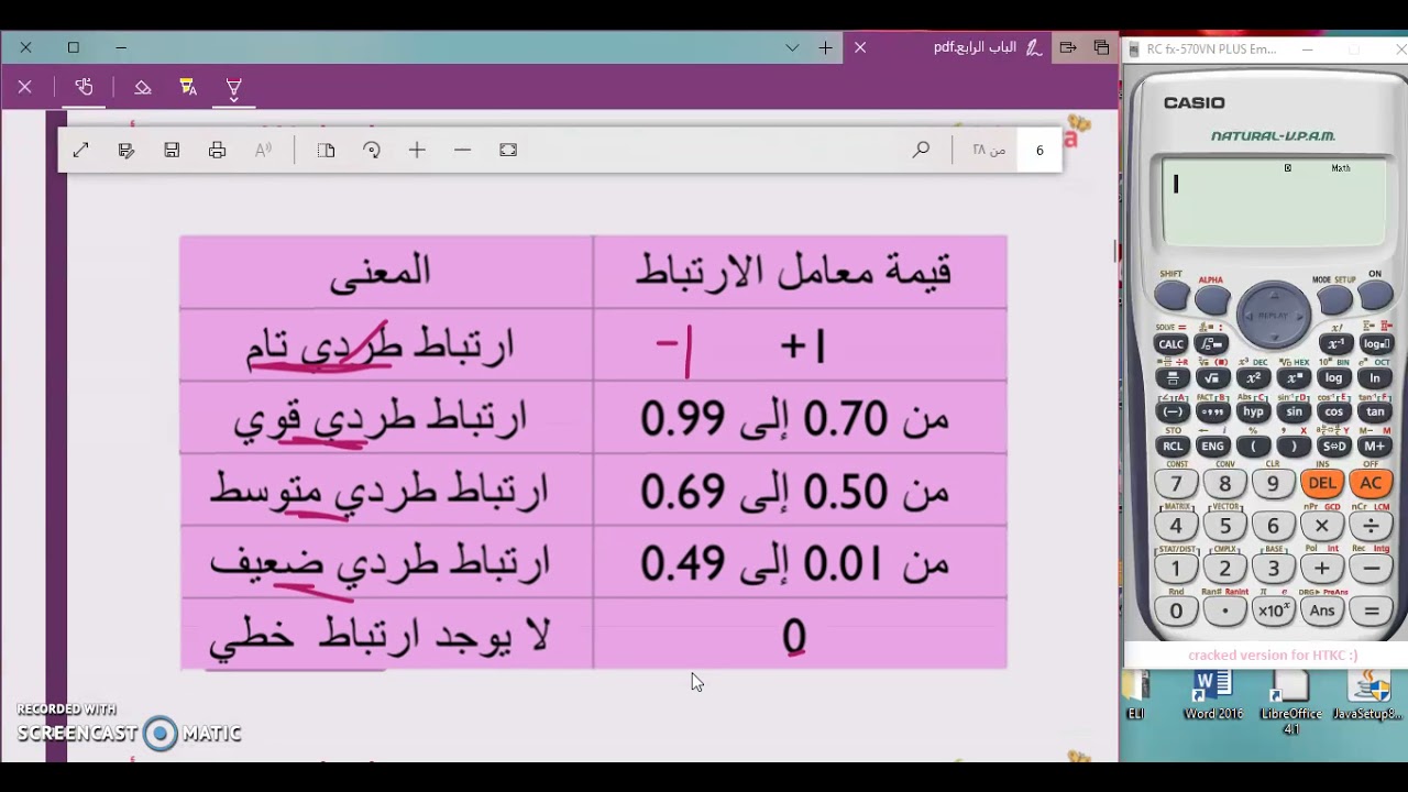 الباب الرابع - الفيديو الأول - الارتباط والانحدار الخطي البسيط + بيرسون
