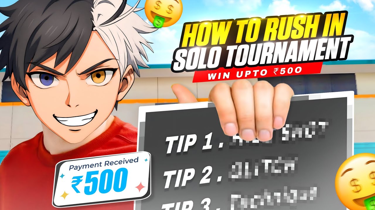 HOW TO PERFECT RUSH 🤯 IN SOLO TOURNAMENT 🔥 EARNING 500₹ MONEY 🤑 || #gameplay #FREEFIRE 