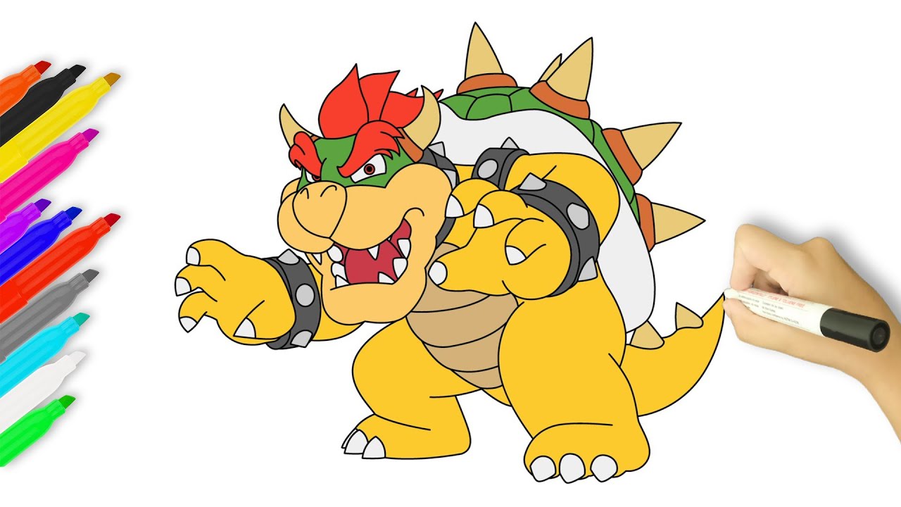 How to Draw Bowser | Super Mario Bros