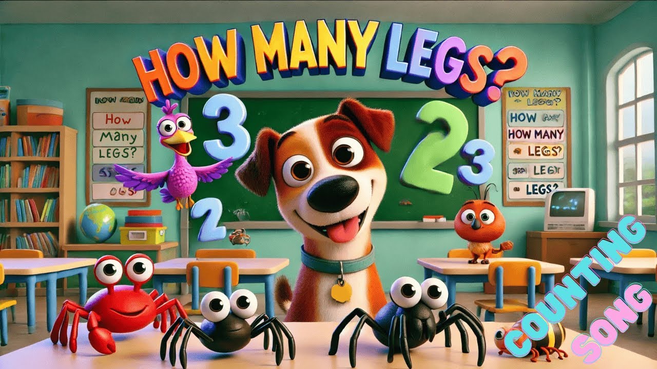How Many Legs? | Fun Animated Animal Counting Song for Kids | Learn Numbers with Animals!