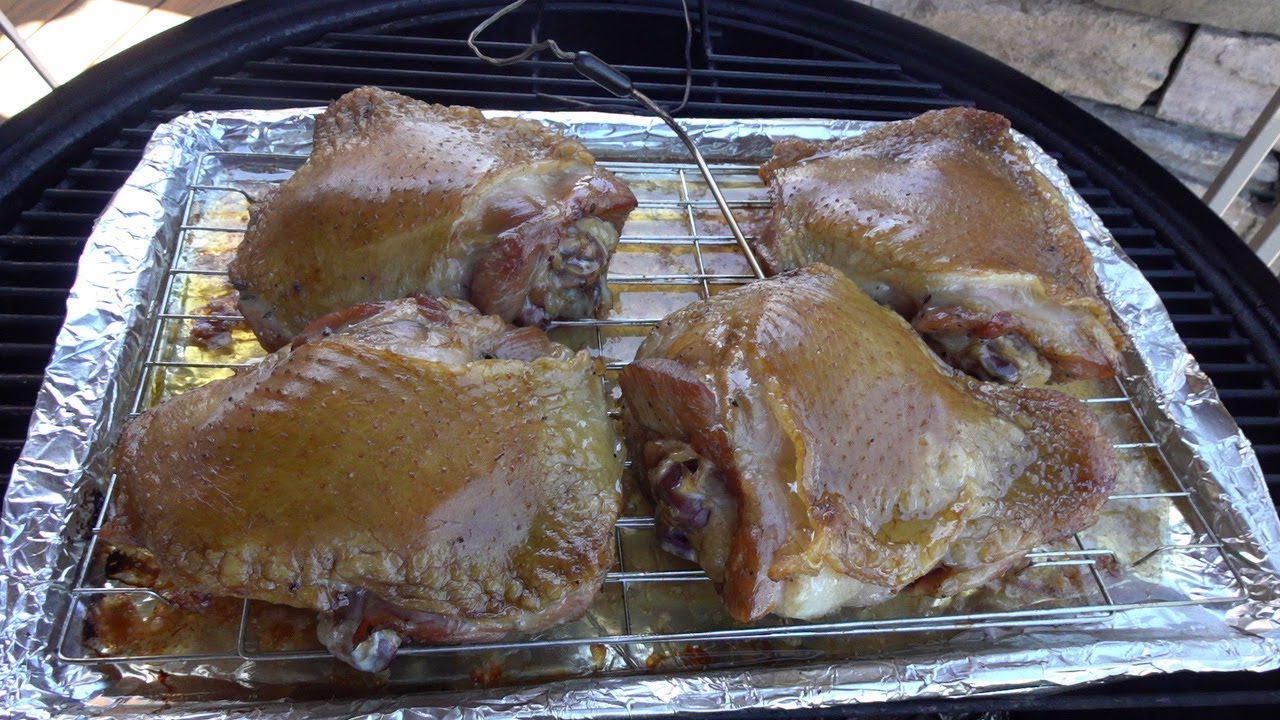 Hickory Smoked Turkey Thighs On The 22 Inch WSM