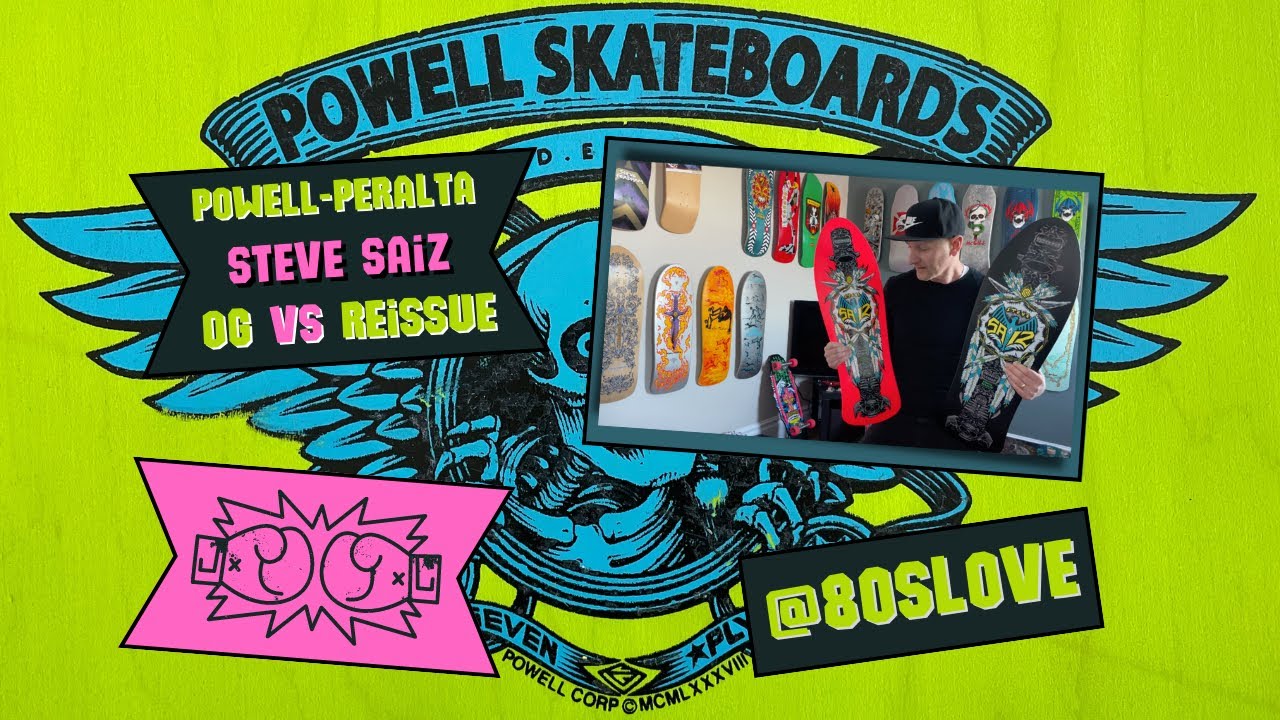 1989 Powell-Peralta Steve Saiz 'Totem' OG vs Reissue Skateboard Deck
