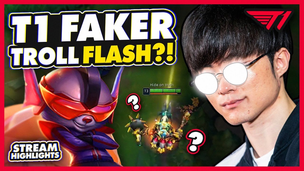 Faker's Troll Flash! |  T1 League of Legends Best Moments on Stream