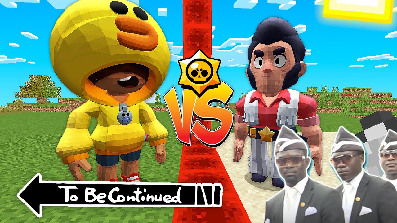Real BRAWL STARS LEON vs COLT ROCKSTAR in Minecraft - Coffin Meme