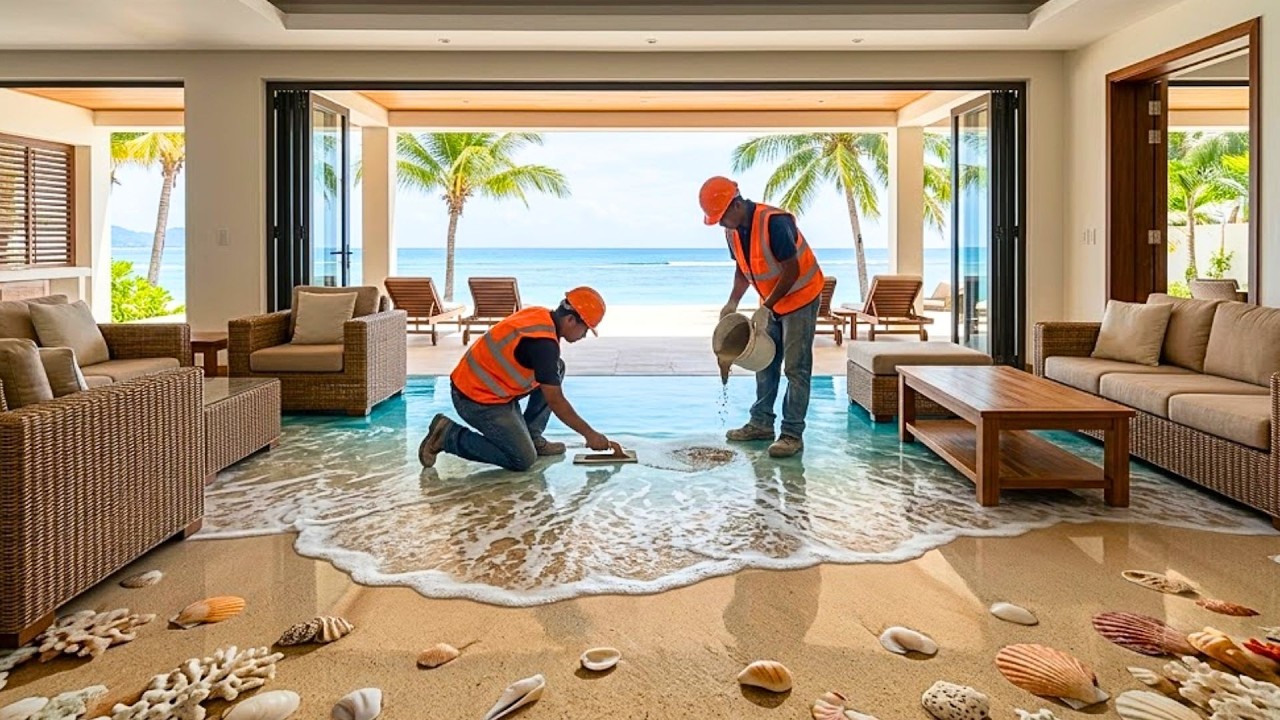 Top 9 Exotic Maldives Beach Epoxy Floors Featuring Crystal Blue Water with Glowing Sand