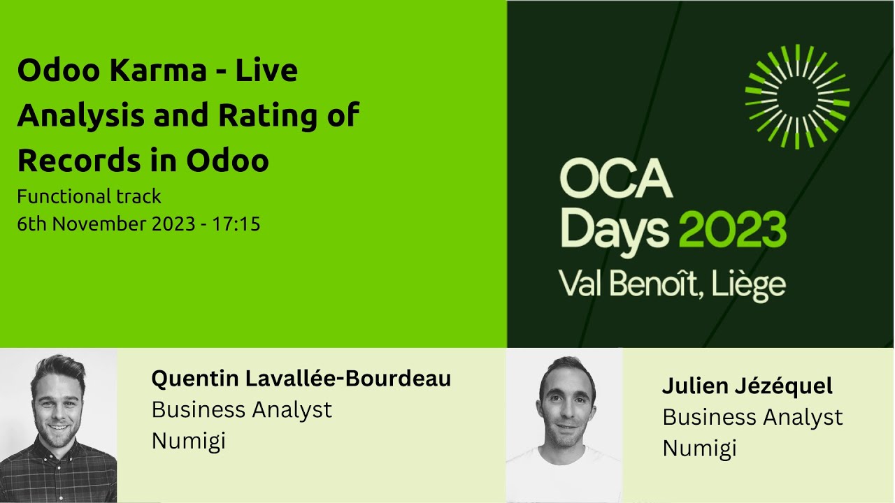 OCA Days 2023 - Quentin Lavall&eacute;e-Bourdeau and Julien J&eacute;z&eacute;quel: Odoo Karma.