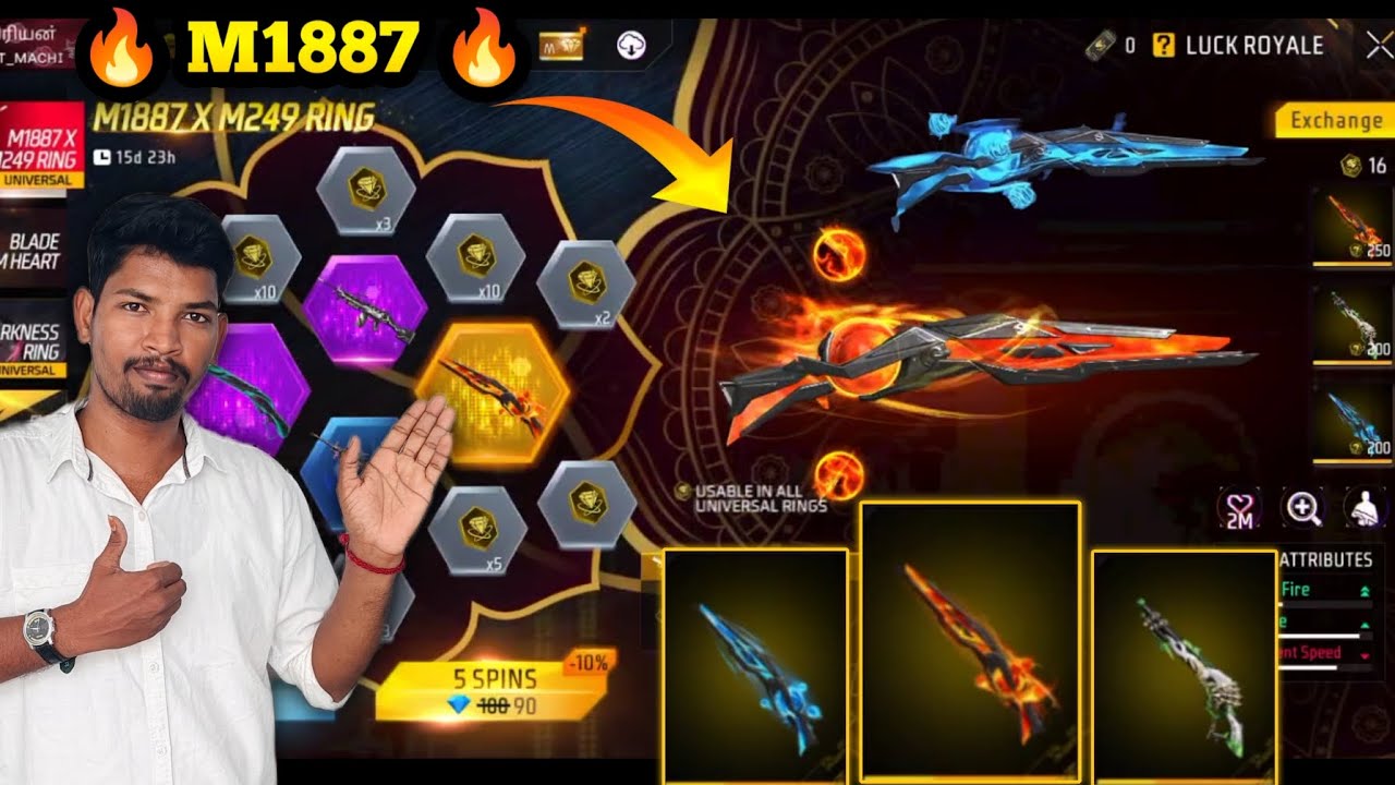 I GOT ALL M1887 😍 FREEFIRE NEW M1887 RING EVENT 🤩 FREEFIRE NEW M1887 RING EVENT TAMIL 