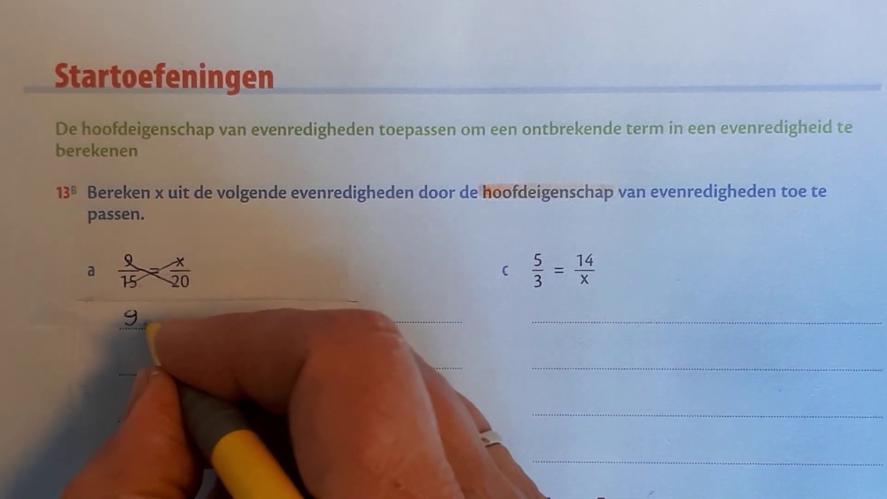 Hoofdeigenschap van evenredigheden: oefeningen